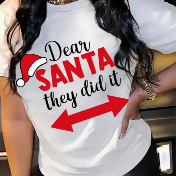 T-shirt 'Dear Santa Just How Good Have I Been' - Taille 8-10, Thème Noël, Neuf Étiqueté